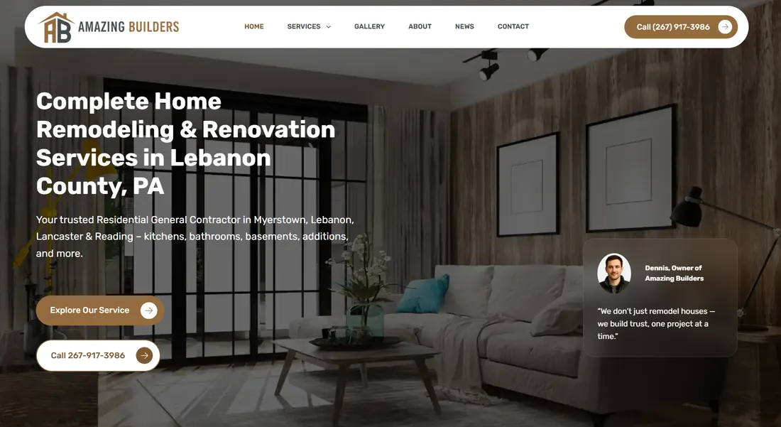 Screenshot of the Amazing Builders website